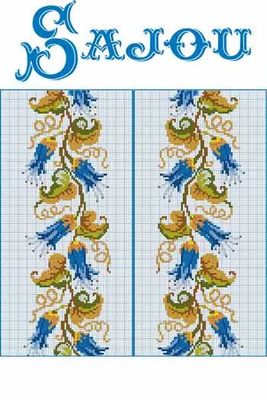 Lily garland composition by Sajou (France) Counted cross stitch pattern