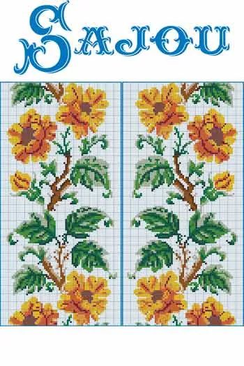 Sunflower composition by Sajou (France) Counted cross stitch pattern