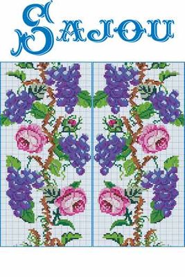 Roses and Vineyards composition by Sajou (France) Counted cross stitch pattern