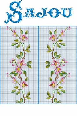 Apple Blossom composition by Sajou (France) Counted cross stitch pattern