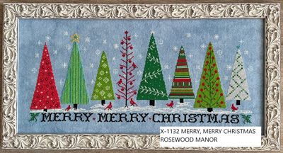 Merry, Merry Christmas by Rosewood Manor Design 2025 Primitive cross stitch pattern