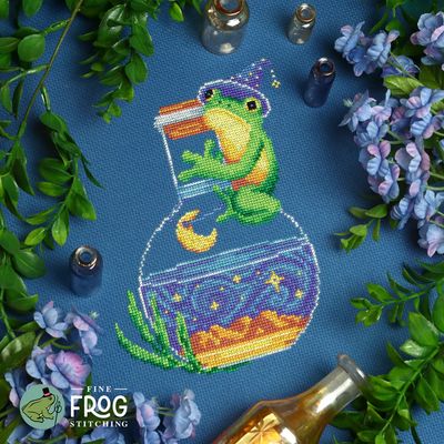 Amphibian Alchemist by Fine Frog Stitching 2025 Printed Counted Cross Stitch pattern