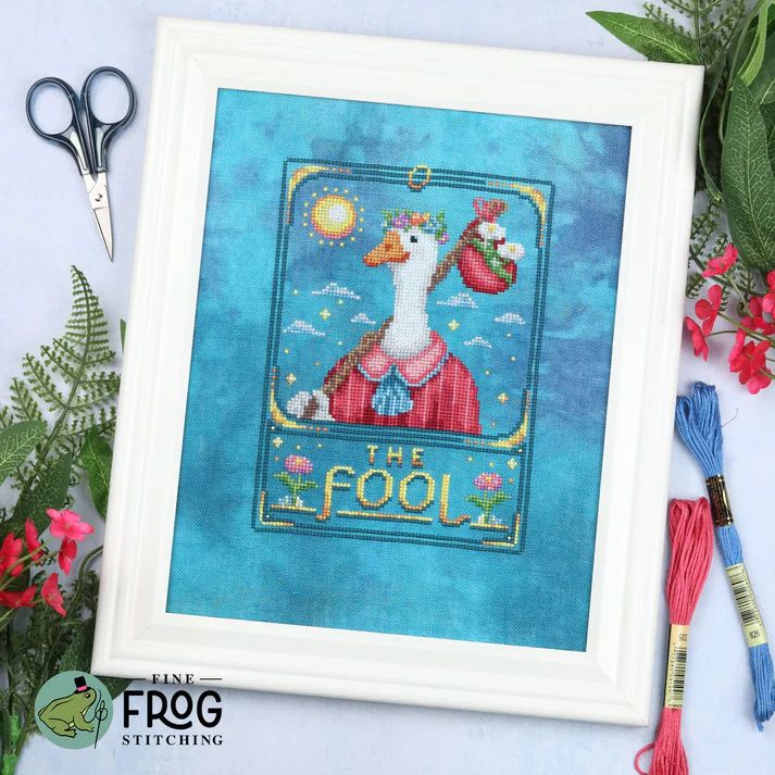 Feather Tarot: The Fool by Fine Frog Stitching 2025 Printed Counted Cross Stitch pattern