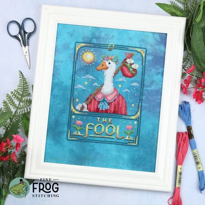 Feather Tarot: The Fool by Fine Frog Stitching 2025 Printed Counted Cross Stitch pattern