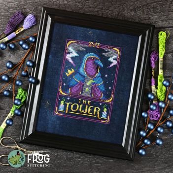 Feather Tarot: The Tower by Fine Frog Stitching 2025 Printed Counted Cross Stitch pattern