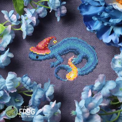 Wizardly Newt by Fine Frog Stitching 2025 Small Printed Cross Stitch pattern