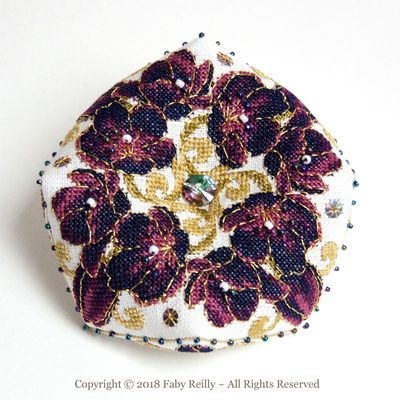 Black Tulip Biscornu by Faby Reilly Designs 2018 Counted Cross Stitch pattern