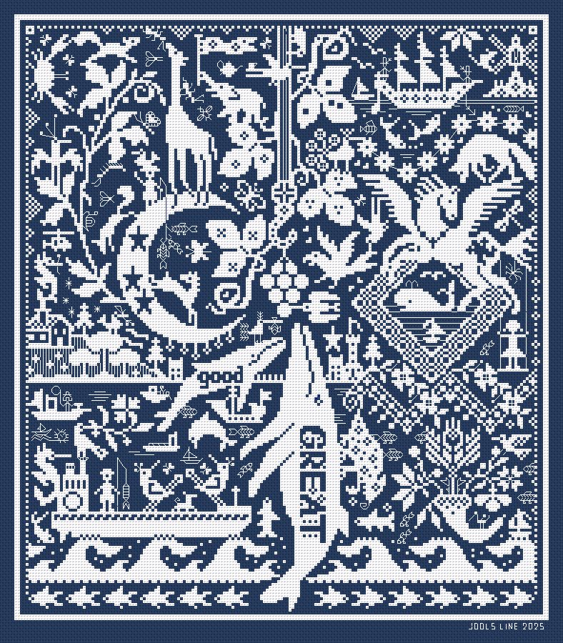 Fishin’ 4 Condiments by Long Dog Samplers 2025 Counted cross stitch pattern