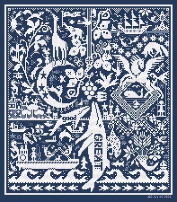 Fishin’ 4 Condiments by Long Dog Samplers 2025 Counted cross stitch pattern