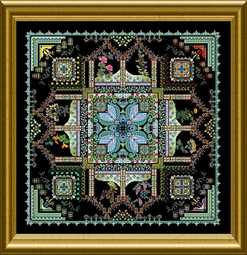 Tinctorium - The Medieval Dyer&#39;s Garden Mandala by Chatelaine Designs 2014 Counted Cross Stitch pattern