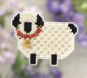 Little Lamb by Mill Hill 2011 Spring Bouquet Series Seasonal Ornament Beading embroidery kit with magnet