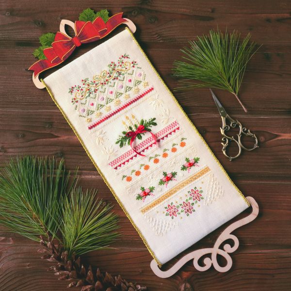 Christmas Lace by Tela Artis 2025 Banners Collection Cross and decorative stitches embroidery kit