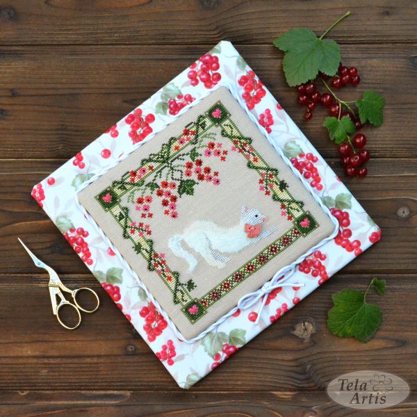 Kitten in Currants by Tela Artis 2025 Cross and decorative stitches embroidery kit