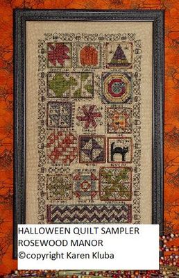 Halloween Quilt Sampler by Rosewood Manor 2012 Primitive cross stich pattern Includes charm designer Karen Kluba