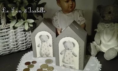 Teddy bear and cub (Ourson et Oursonne) by Le Lin d&#39; Isabelle Counted cross stitch pattern