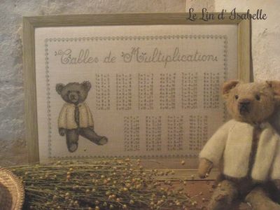 Multiplication tables (Tables de multiplication) by Le Lin d&#39; Isabelle Counted cross stitch pattern