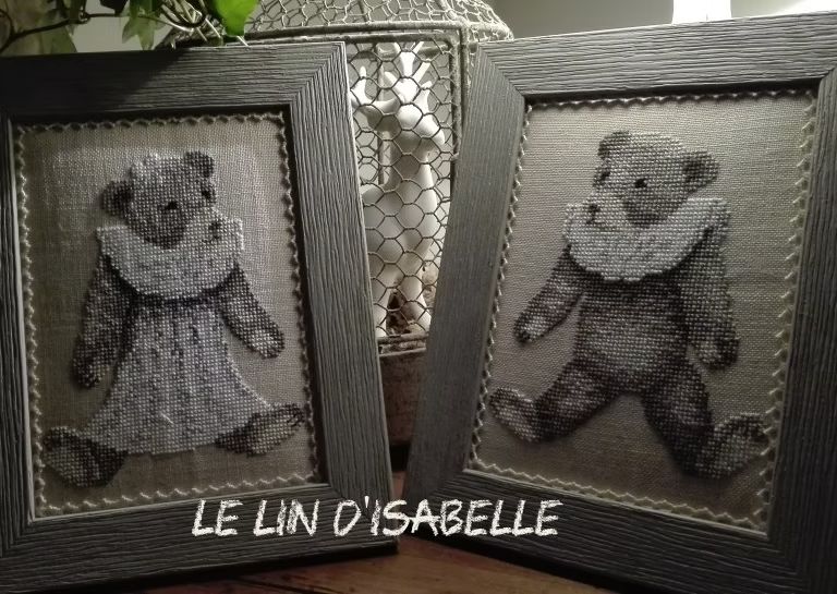 Antique Bears (Ours anciens) by Le Lin d&#39; Isabelle Counted cross stitch pattern