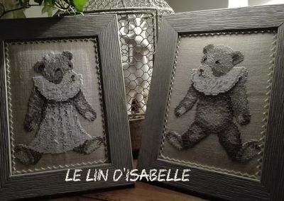 Antique Bears (Ours anciens) by Le Lin d&#39; Isabelle Counted cross stitch pattern