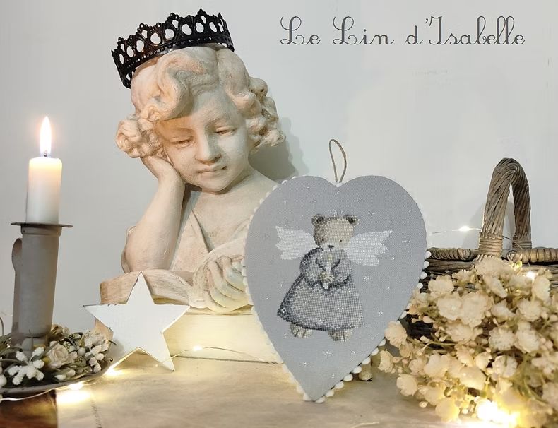 Christmas teddy bear (Ourson de Noël) by Le Lin d&#39; Isabelle Counted cross stitch pattern