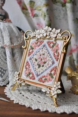 Apple blossom Miniature by MilleFleur 2025 Cross Stitch Pattern + Embellishment Pack