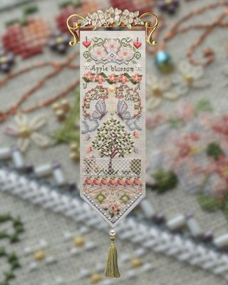 Apple blossom by MilleFleur 2025 Cross Stitch Pattern + Embellishment Pack