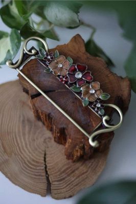 Red Floral Bell pull / Hanger from Shovkovycia Frame for Marigolds by MilleFleur