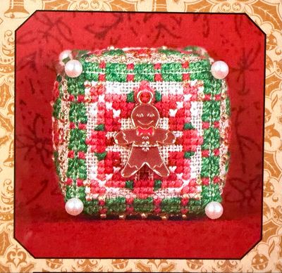 Limited Edition! Tiny Ginger Boy Cube by Just Nan 2025 Christmas Ornament Cross stitch pattern and Embellishment Pack