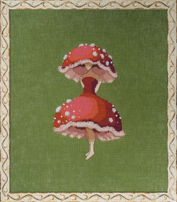 Miss Forest Mushroom by Nora Corbett 2024 The Dark Forest Collection Cross stitch pattern, Embellishment Pack