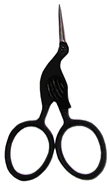 Black Storklettes Embroidery scissors by Kelmscott Designs