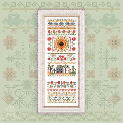 Color of the Summer by Owl Forest Embroidery 2025 Printed counted cross stitch pattern, Set of Hand-Dyed Threads DMC 30,32 ct with 2 strands