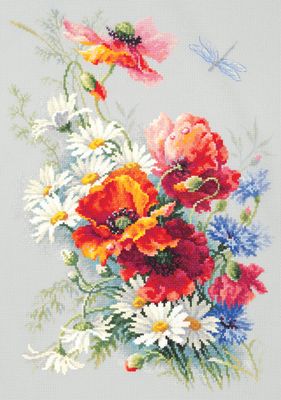 Poppies and Daisies by Magic Needle 2018 Summer counted cross stitch kit