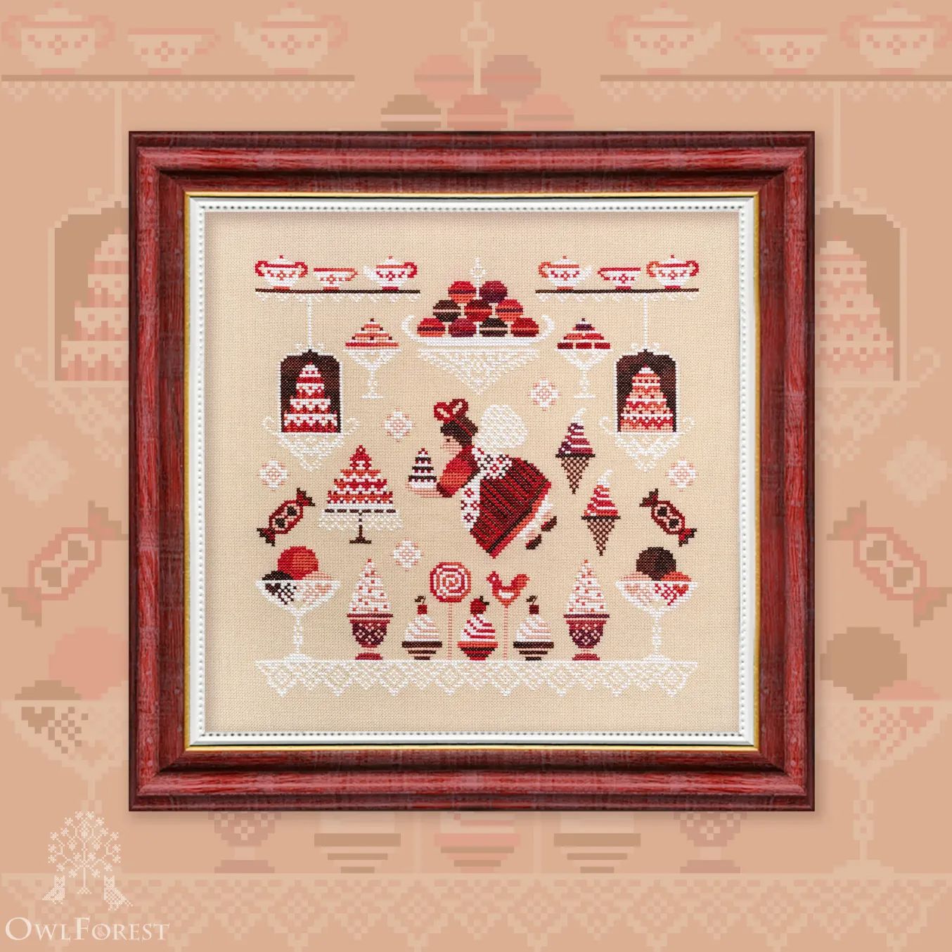 Candy Fairy by Owl Forest Embroidery 2022 Printed counted cross stitch pattern