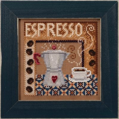 Espresso by Mill Hill 2020 Autumn Series Buttons and Bead embroidery kit Delicious coffee beaded cross stitch kit