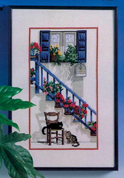 Greek View (Græsk billede) by Oehlenschläger Counted Cross Stitch kit