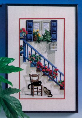 Greek View (Græsk billede) by Oehlenschläger Counted Cross Stitch kit