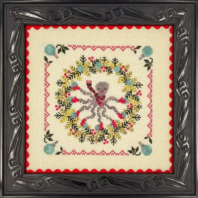 Ollie Builds a Wreath by Ink Circles 2025 Counted cross stitch pattern