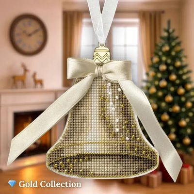 Christmas Chime by Wonderland Crafts 2025 Christmas Ornament Cross stitch kit on a plastic base