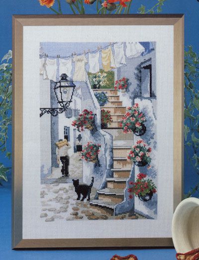 House with staircase (Trappen) by Oehlenschläger OOE-DesignCounted Cross Stitch kit