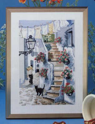 House with staircase (Trappen) by Oehlenschläger OOE-DesignCounted Cross Stitch kit