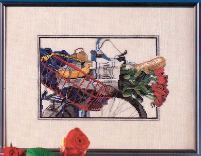 Bicycle shopping basket (Broderi pakning) by Oehlenschläger OOE-Design Counted Cross Stitch kit