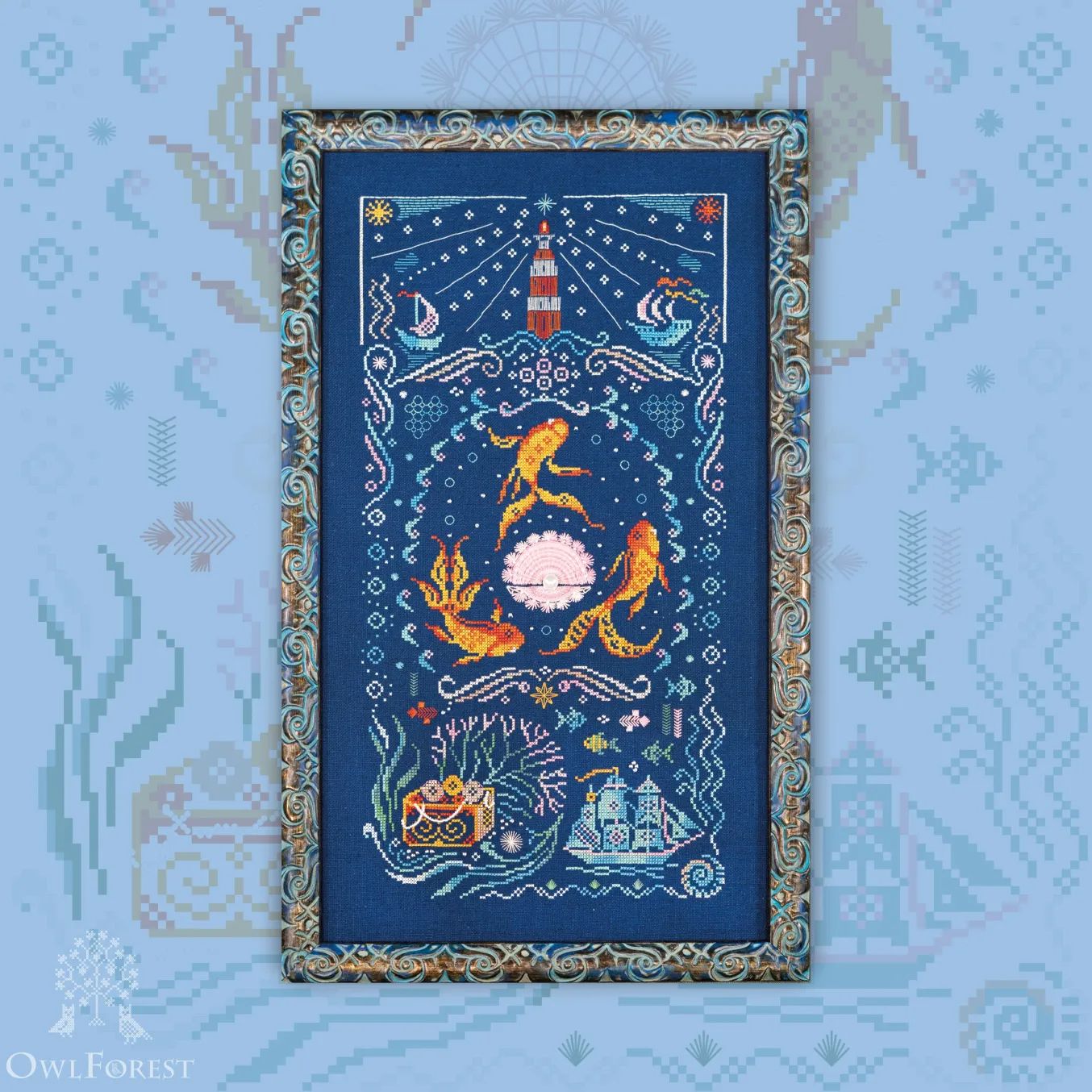 Make a Wish! by Owl Forest Embroidery 2025 Printed counted cross stitch pattern, Set of Hand-Dyed Threads DMC