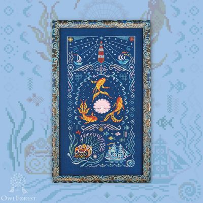 Make a Wish! by Owl Forest Embroidery 2025 Printed counted cross stitch pattern, Set of Hand-Dyed Threads DMC