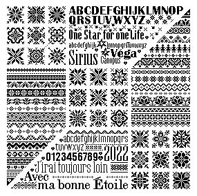 Black Stars - 2022 by Isabelle Haccourt Vautier Printed Counted cross stich pattern