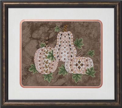 Glorious Gourds by Glendon Place 2024 Counted cross stitch pattern, Embellishment Pack Threas Set