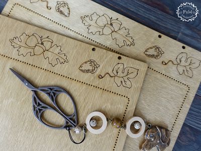 Autumn panel for embroidery design by Primitive and Wood (P&amp;W) Designer embroidery accessories