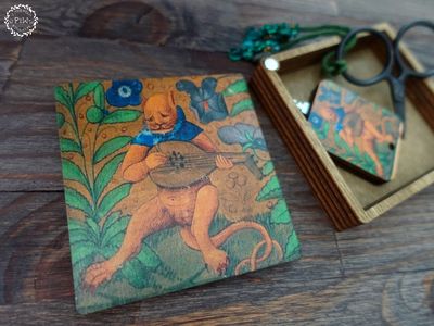 Melancholy Cat Box by Primitive and Wood (P&amp;W) Designer embroidery accessories