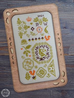 Anniversary of acorns by Primitive and Wood (P&amp;W) designer Ruzanna Gladkova Cross stitch pattern in PDF, Instant Download