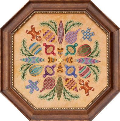 Ornaments Ala Round by Glendon Place 2011 Christmas Counted cross stitch pattern, Embellishment Pack