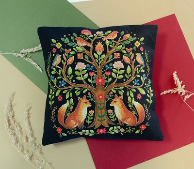 The Tree of Forest Tales by Abris Art Ethnic themes Counted cross stitch Pillow Kit