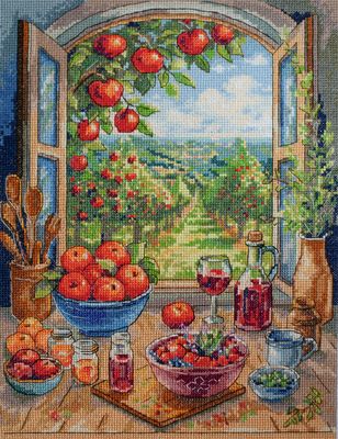 In the Apple Paradise by Abris Art Still life Collection Counted Cross Stitch Kit